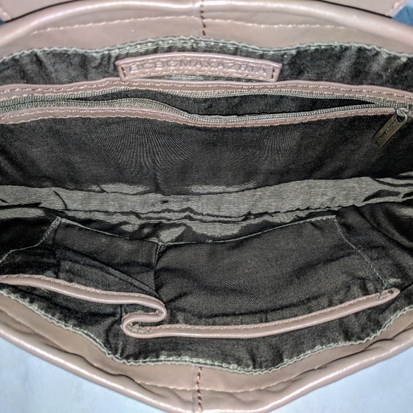 BCBG Max Azria Brown Leather Multi Texture Purse - Picture 4 of 8